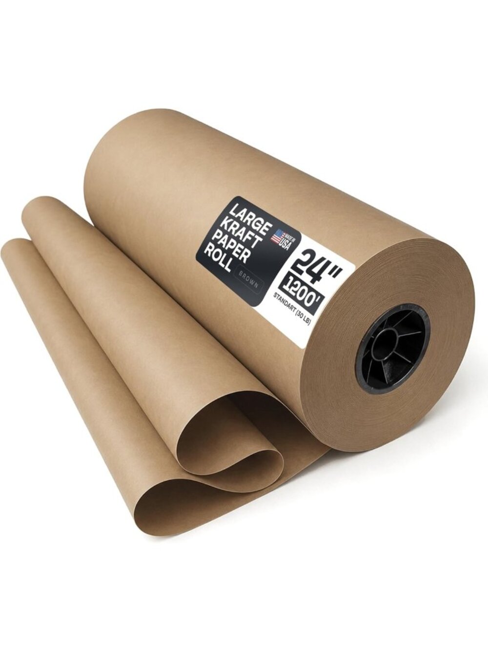 Kraft Paper Roll for Moving Supplies & Shipping, 24" x 1200 Ft - USA-Made